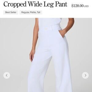 SPANX Classic White High-Waist Wide Leg Trousers